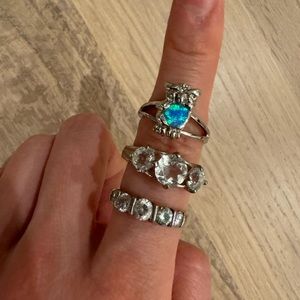Three Sterling Silver Rings